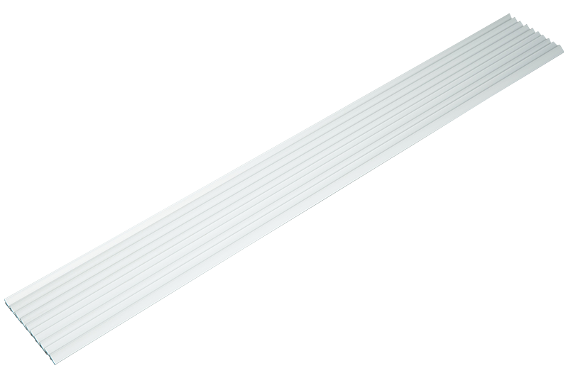 Ventilasjonsgitter. 59,6 x 10,1 cm. Aluminium