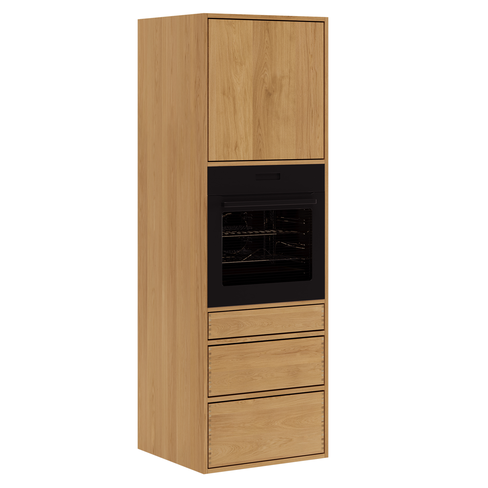 60 cm Lysoljert Just Wood Push Høyskap for ovn