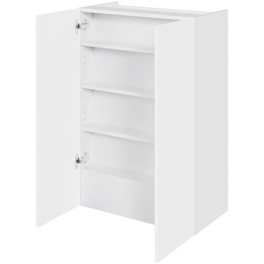 Multi-Living Høyt ventilatorskap i Cibo Bianco høy H: 89,6 cm D: 34,0 cm - 2 dører inkludert 3 hyller samt 1 fast bunn - Bredde: 60 cm