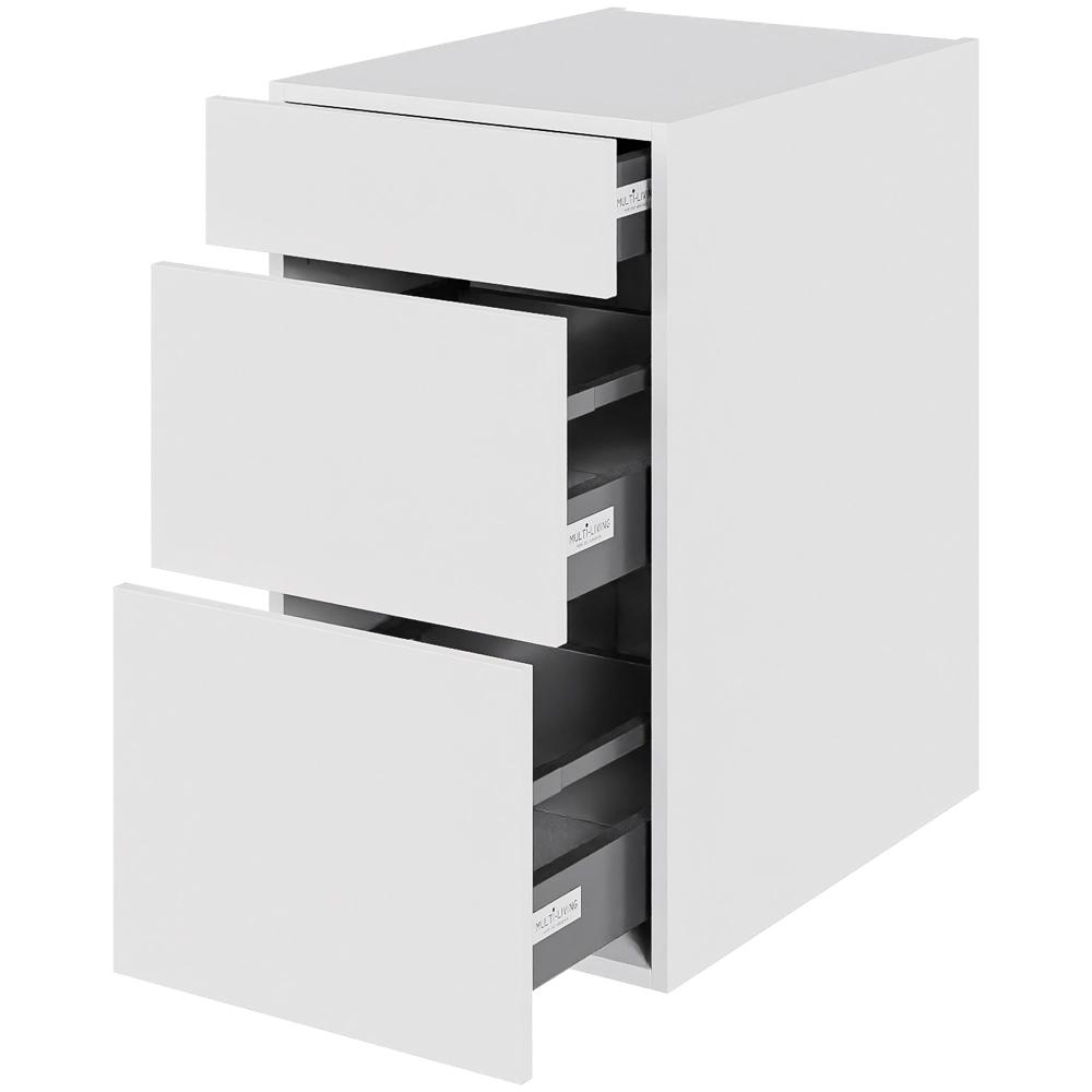 skuff i Malt Hvit Front H: 70,4 cm D: 60,0 cm - 3 korpus full uttrekk/soft close - Bredde: 40 cm