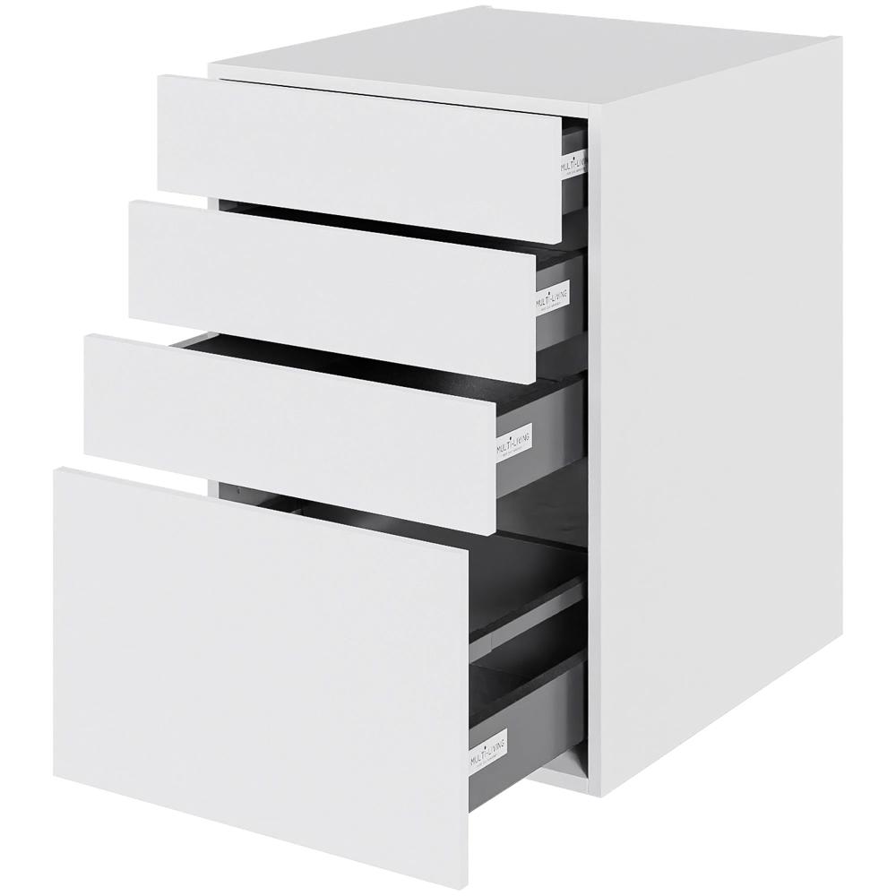 skuff i Hvit Front H: 70,4 cm D: 60,0 cm - 4 korpus full uttrekk/soft close - Bredde: 50 cm