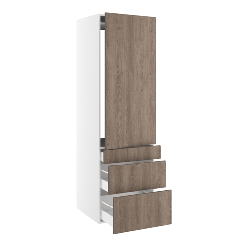 Skap for montering av kjøleskap med skyvebraketter - Cleveland Grey Oak