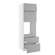 Højskab, t/ovn og micro, 444mm lift door, 316mm toplåge, 2 skuffer H:252/316mm, hul: 592mm. H:1952 B:600 D:580