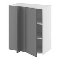 Hjørneindstiksoverskab m/2 hylder og blændplade 340 mm (låge 296 mm. - min. 640 mm. fra væg)H:704 D:320 B:600