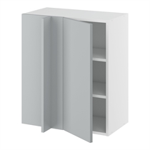 Hjørneindstiksoverskab m/2 hylder og blændplade 340 mm (låge 296 mm. - min. 640 mm. fra væg)H:704 D:320 B:600