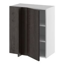 Hjørneindstiksoverskab m/2 hylder og blændplade 340 mm (låge 296 mm. - min. 640 mm. fra væg)H:704 D:320 B:600
