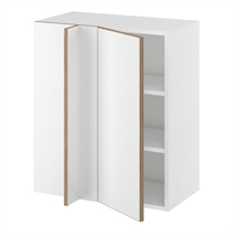 Hjørneindstiksoverskab m/2 hylder og blændplade 340 mm (låge 296 mm. - min. 640 mm. fra væg)H:704 D:320 B:600