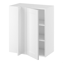 Hjørneindstiksoverskab m/2 hylder og blændplade 340 mm (låge 296 mm. - min. 640 mm. fra væg)H:704 D:320 B:600