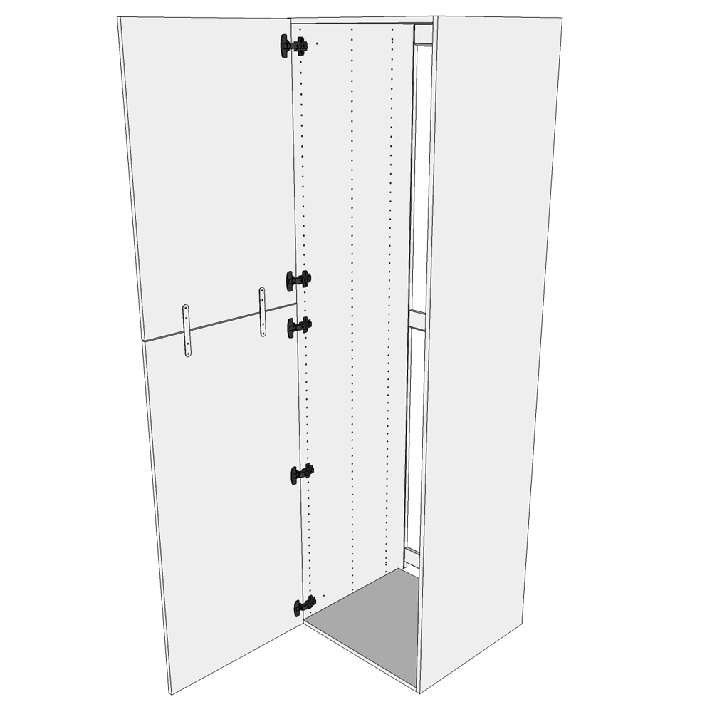 Kjøkken ekstra høyt innbyggingsskap for kjøleskap i Wien H: 214,4 cm D: 60,0 cm - 2 dører &amp; korpus - Bredde: 60 cm