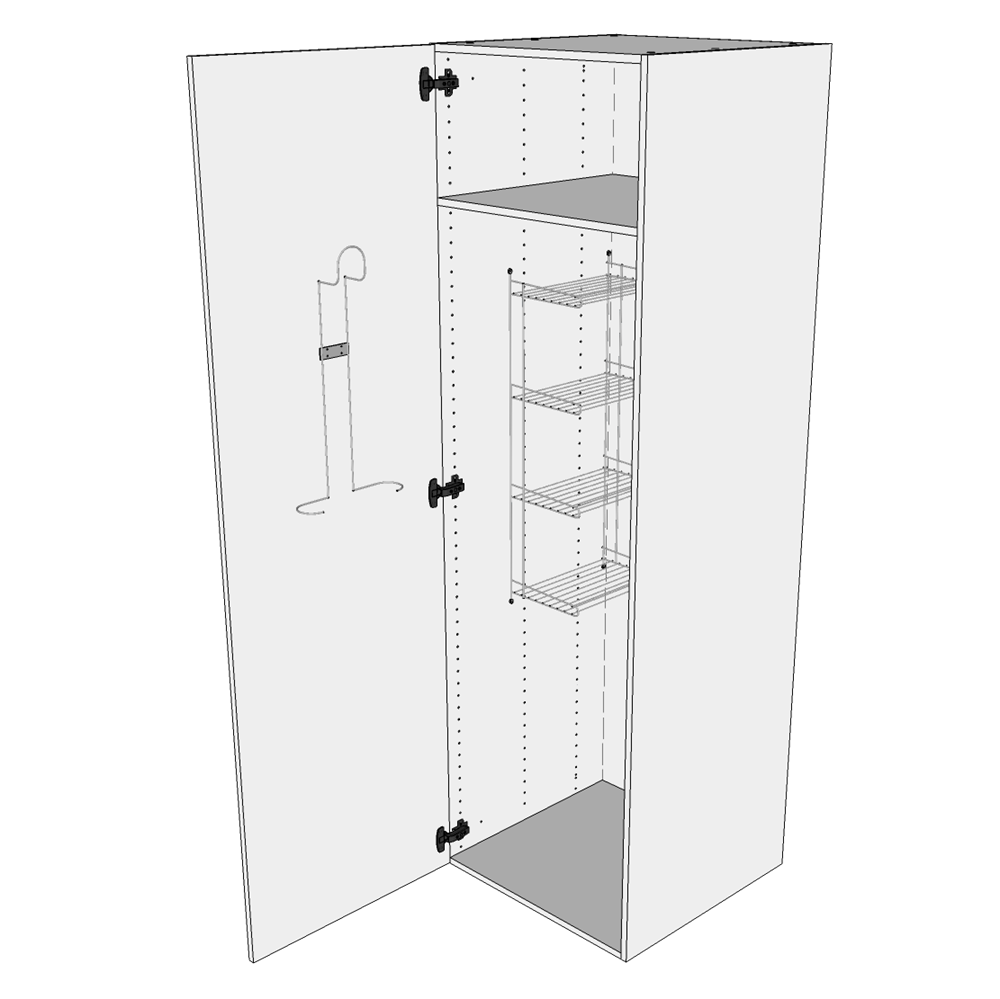 Kjøkkenkostskap i Wien H: 195,2 cm D: 60,0 cm - Inkludert trådstativ, slangeholder &amp; hylle - Bredde: 40 cm