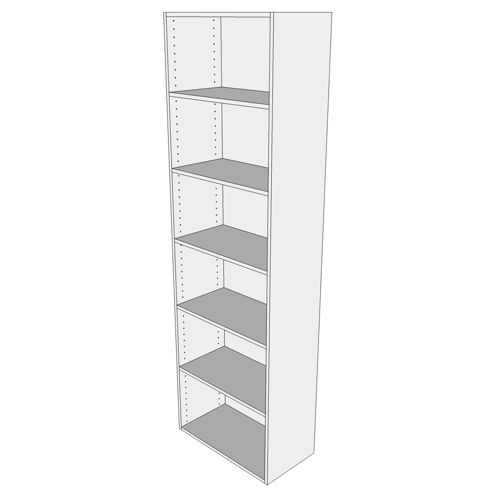 Tilpassbart korpus 50 cm med 5 hyller